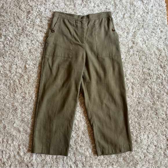 Modern Citizen Linen Wide Leg Crop Pants Size Medium - Picture 2 of 7
